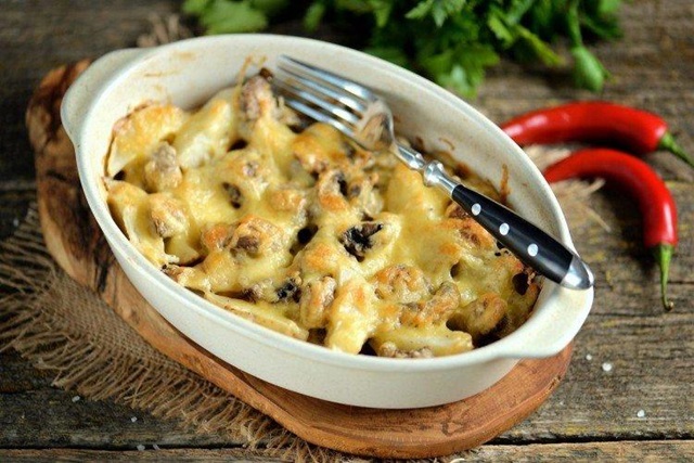 Хрустящая картошка с грибами0
