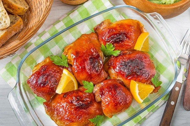 Курица в апельсиновом желе0