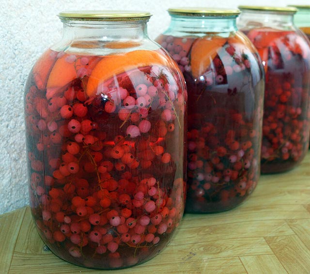 Компот из красной смородины с апельсином0