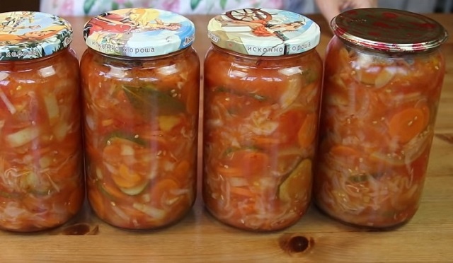Салат «Охотничий» из капусты на зиму0
