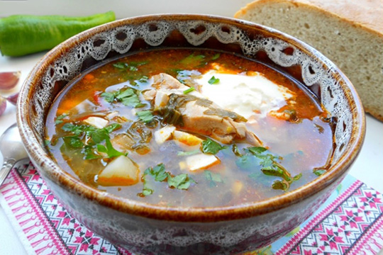 Зеленый борщ на курочке0